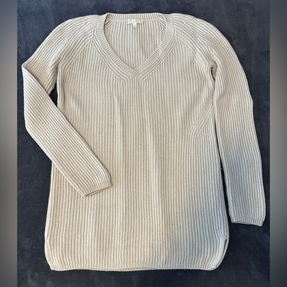 MaxMara Oversize V-Neck Cream Sweater